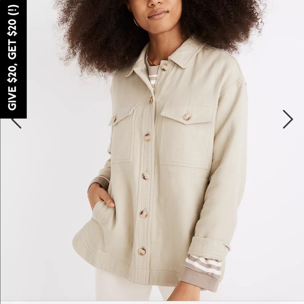 Madewell brand new Waffleback Branner Shirt jacket Med.